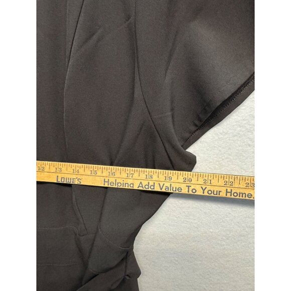 Lane Bryant Womens Black V-Neck Short Sleeve Peplum Top W/Tie Waist Size 28 - Picture 7 of 10